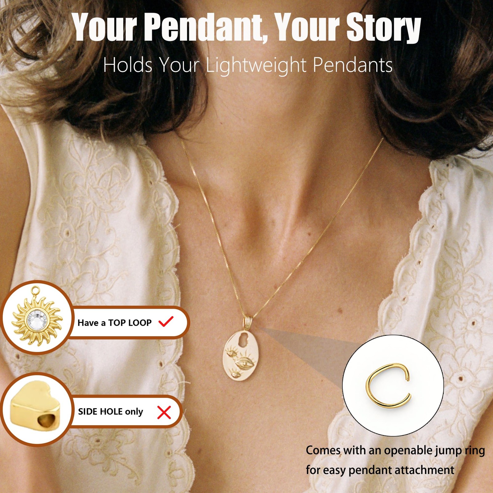 Vavily Minimalist Thin Gold Chain 18K Gold Plated Thin Chain Necklace Short