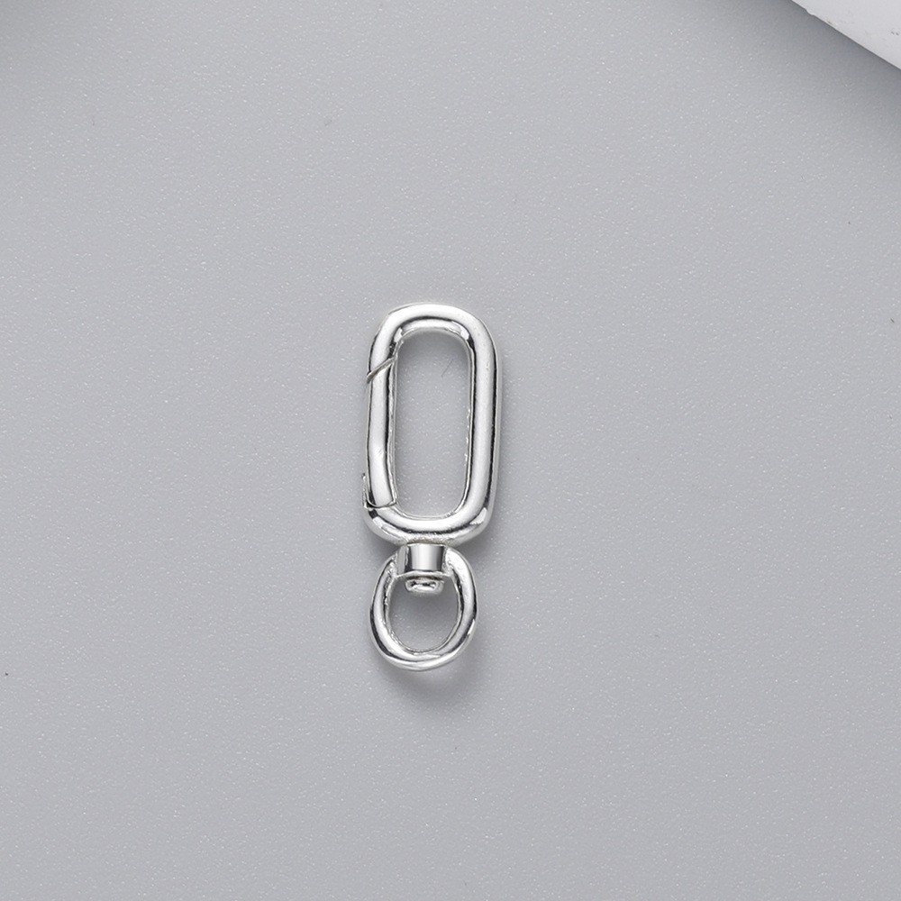 925 Sterling Silver Spring Clasp Bracelet Extender Necklace and Closures 21×7 mm