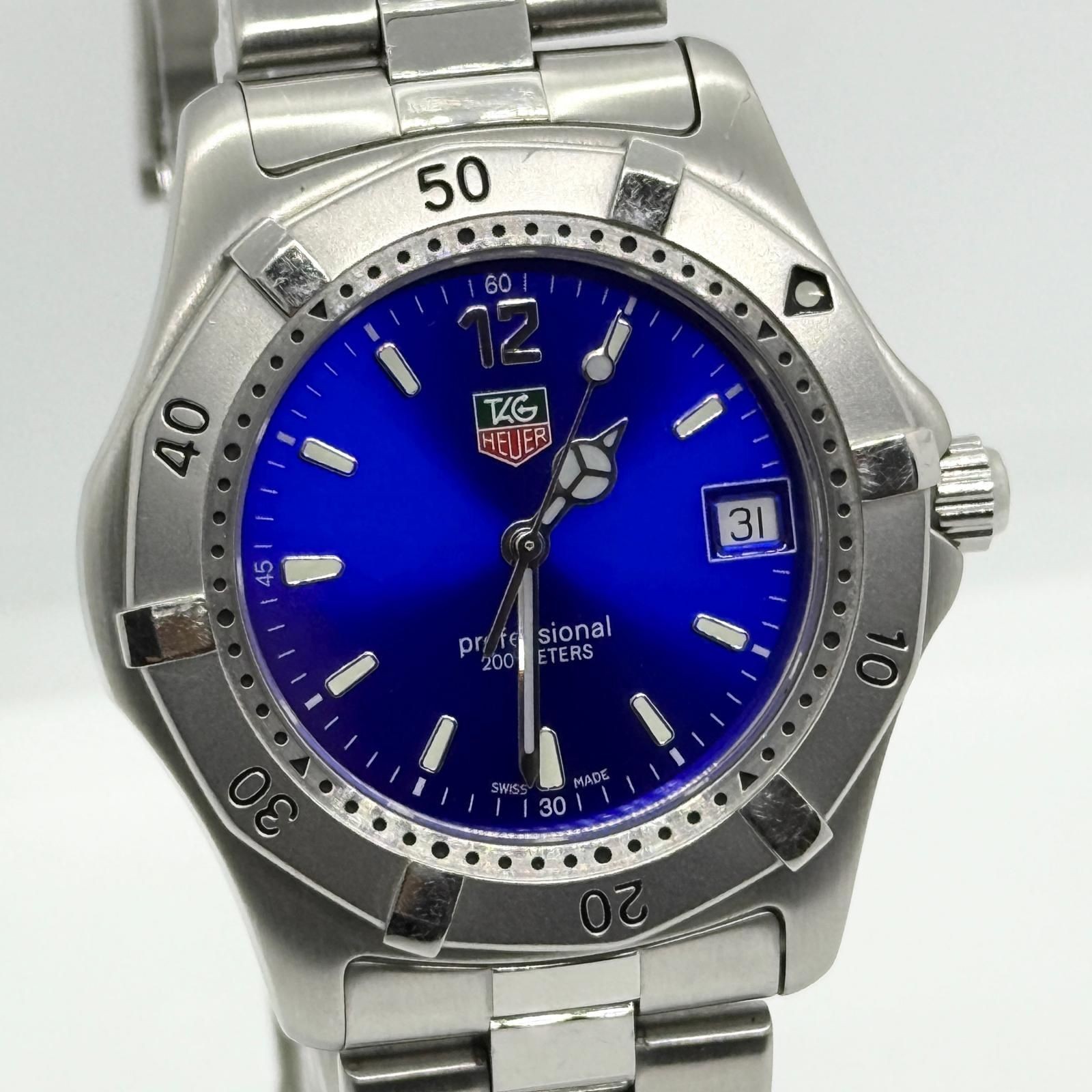 TAG Heuer Watch Professional 200m WK1116-1 Blue Silver Quartz Men’s Auth FS