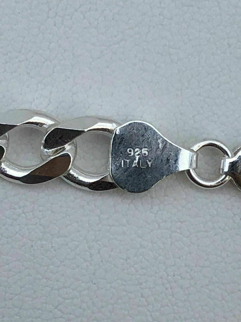 Men’s Solid 925 Sterling Silver Figaro Chain Necklace ITALY 8mm Thick 18-30″
