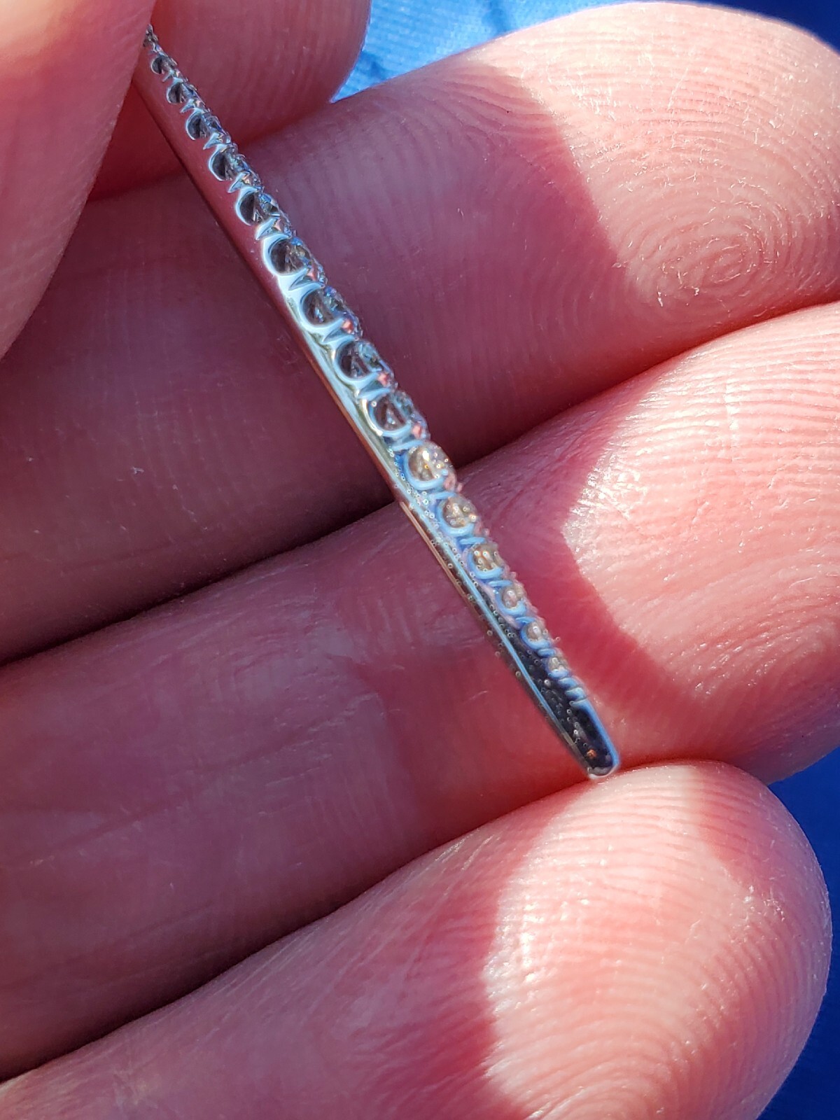 ORIGINAL Gabriel & Co DIAMOND Slice Necklace 18″ Inch Chain Solid 14K WHITE GOLD
