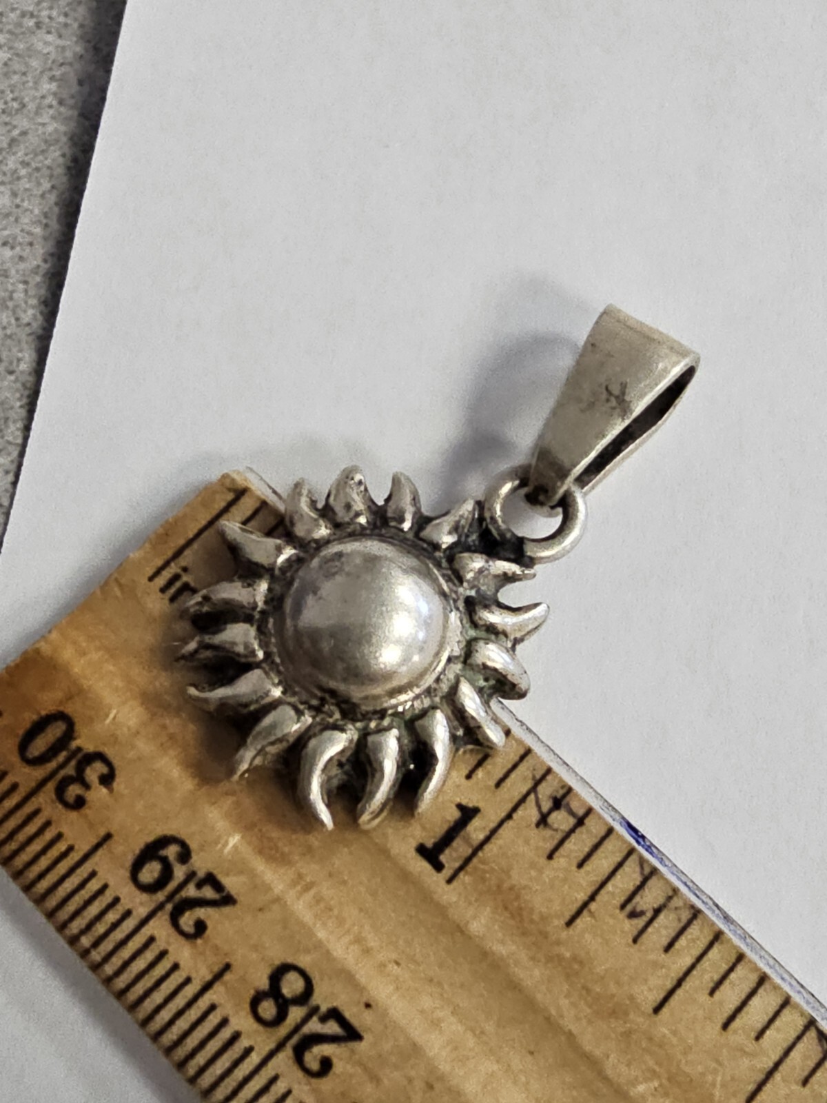 925 Sterling Silver Retro Charm Pendant Southwest Tribal Native 1″ Long 7.7 Gram