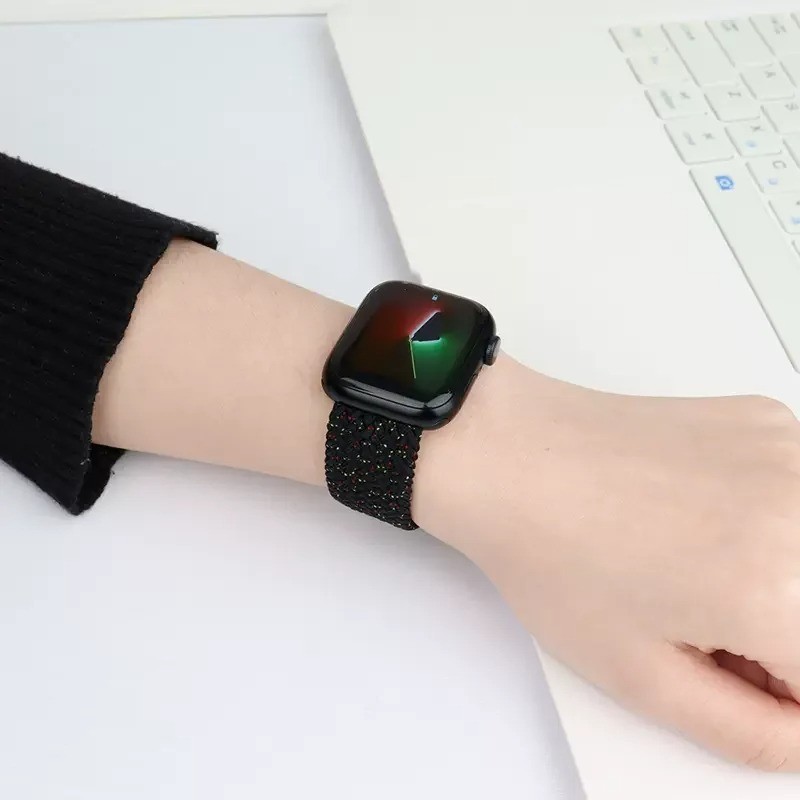Braided Solo Loop Band Strap for Apple Watch 9 8 7 6 5 4 SE 40 44 41 45mm