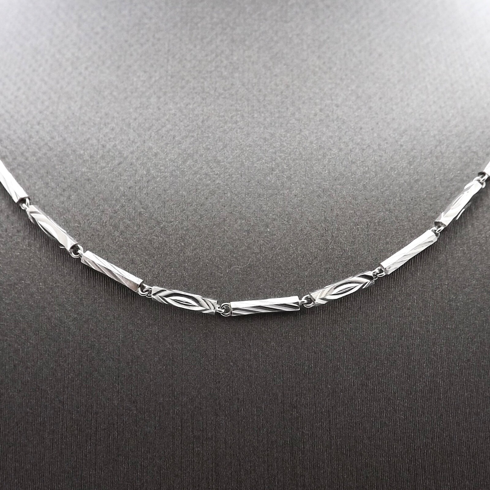 Solid Pure Platinum 9995 Bar Link Pendant Chain Necklace Diamond Cut 17in New