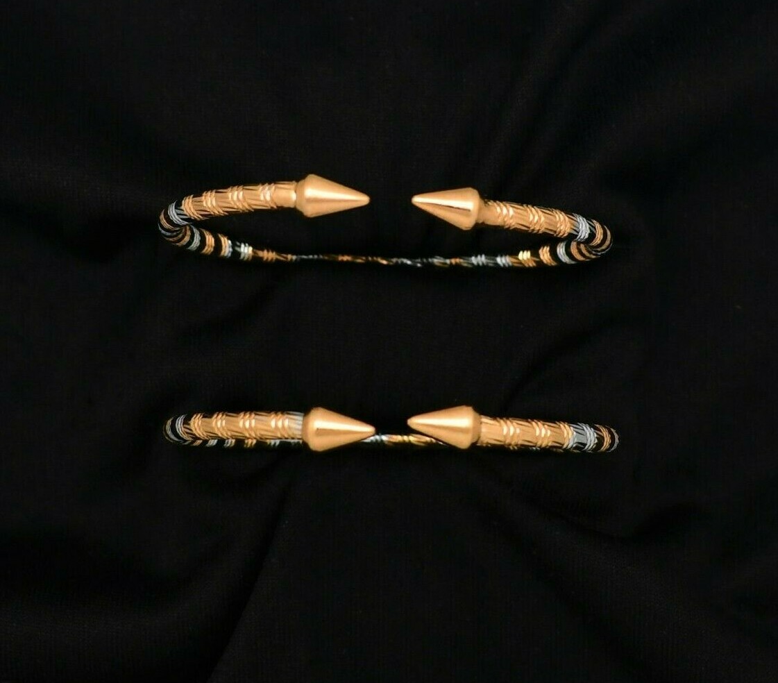 Two Tone Diamond Cut Cones West Indian Bangles