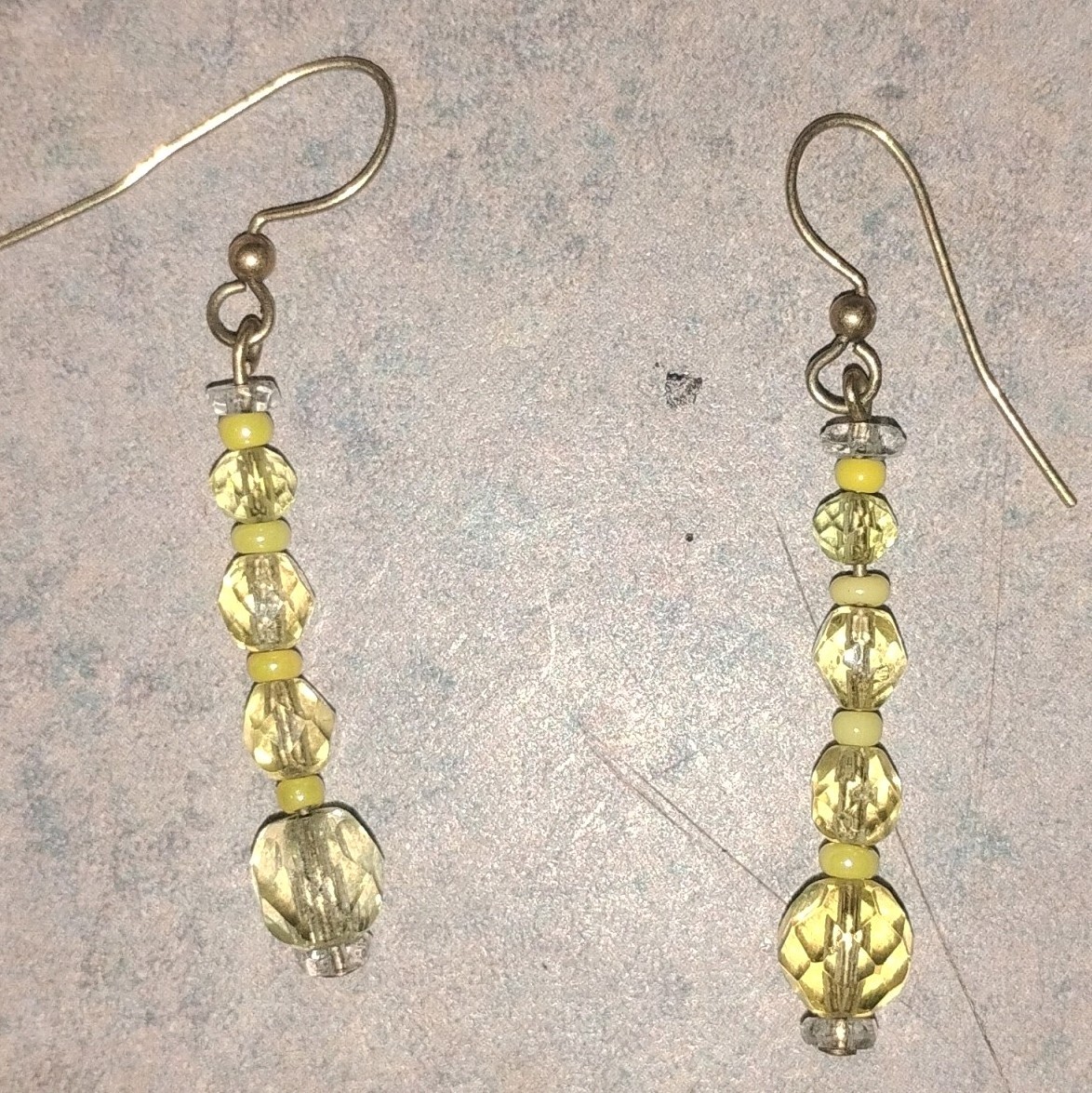 Lot of 4 Beaded Dangle/Drop Hook Earrings, Multicolor Glass, Lobe