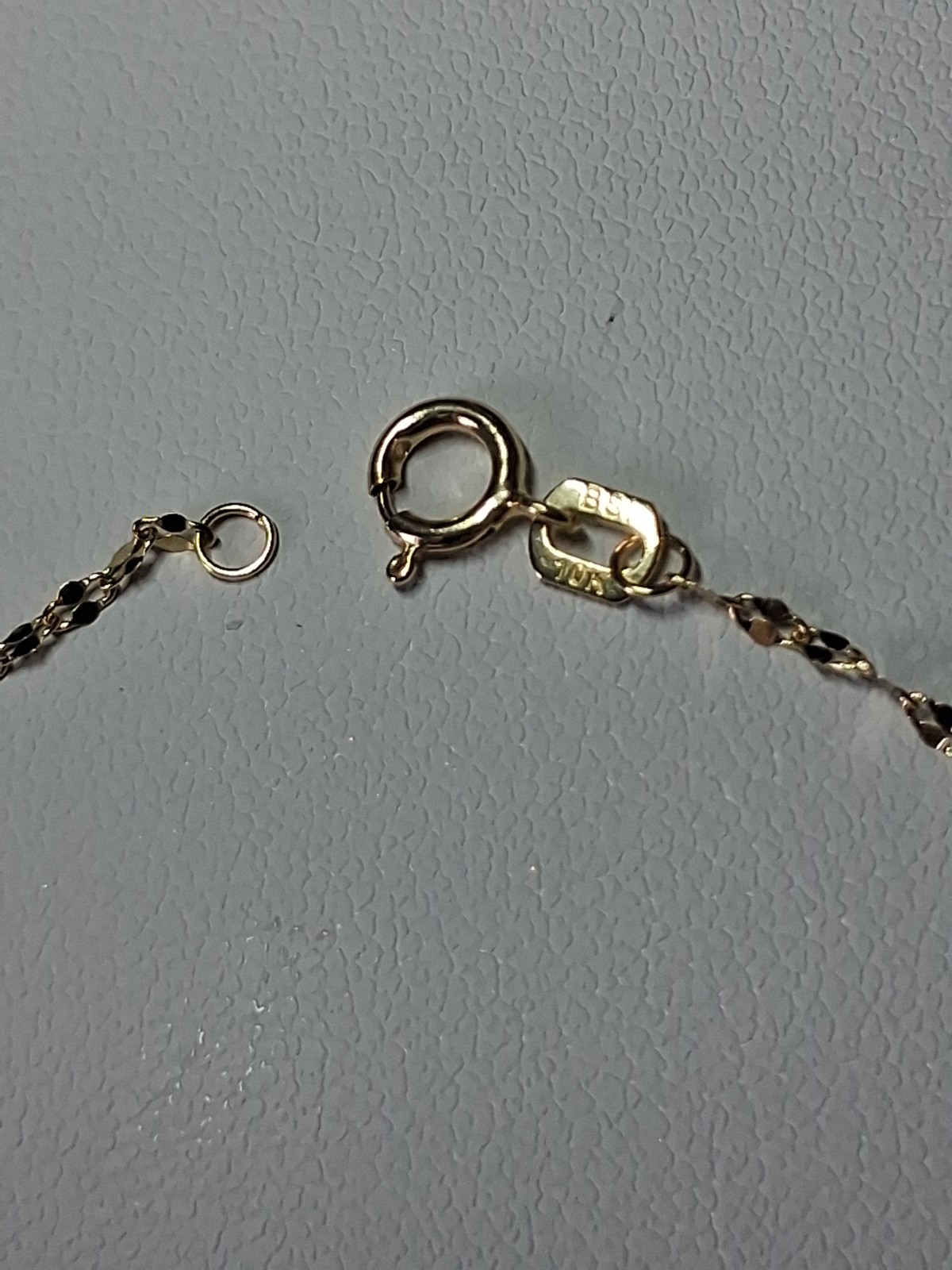 10k Gold Mirror Link 10″ Anklet 1.3mm, .4gr