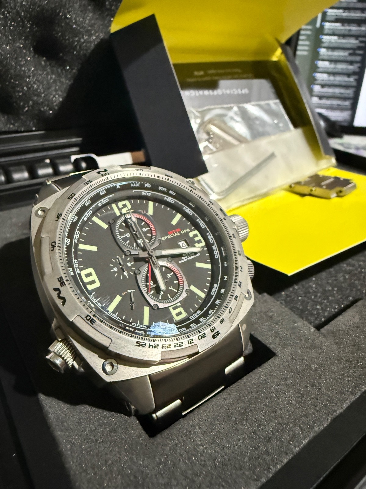 MTM Silver Cobra 47mm, Titanium. Excellent Shape. Few Scratches Shown In Pics.
