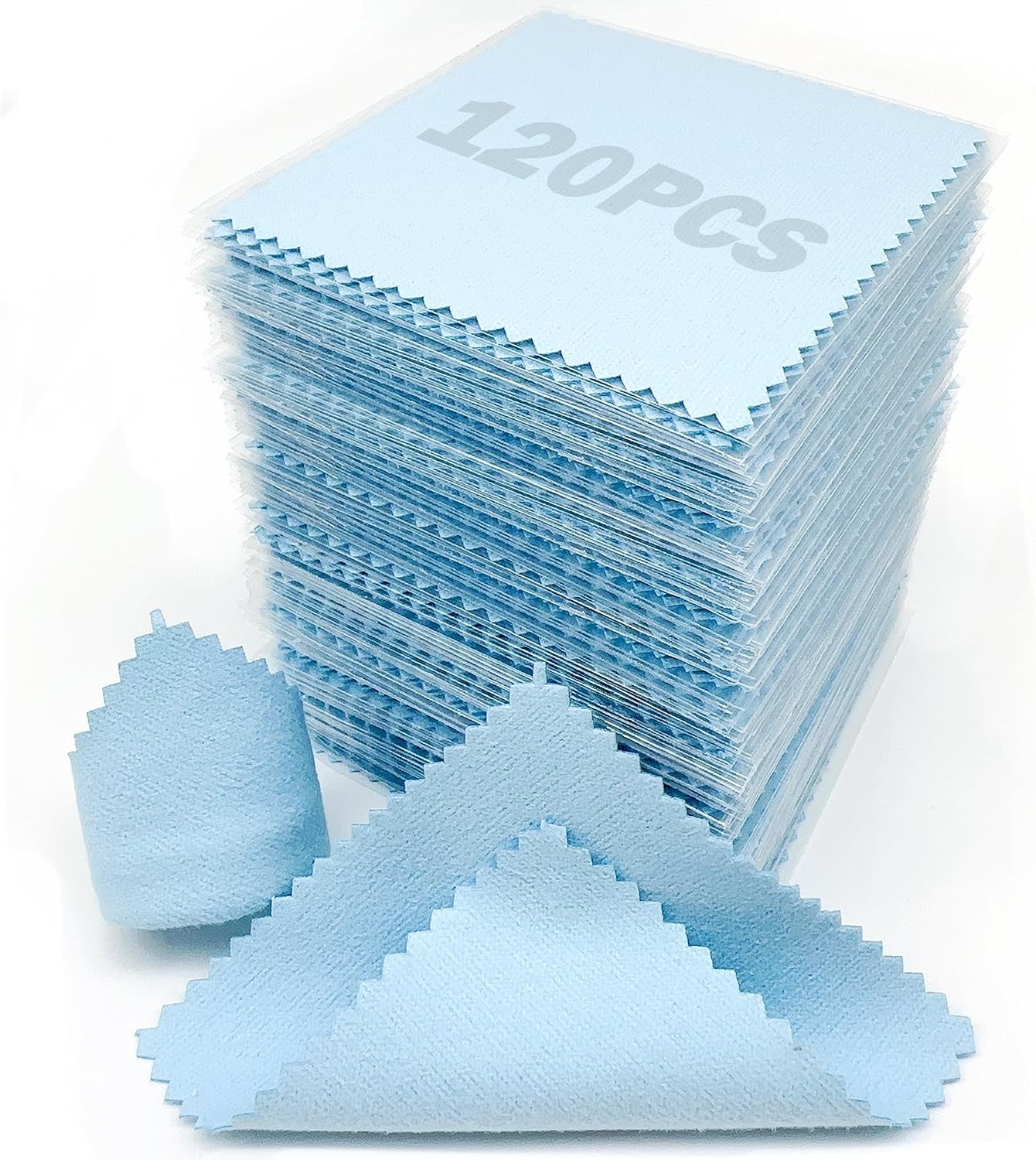 Jewelry Cleaning Cloths 120 Pcs Microfiber Polishing Silver Gold Platinum Coins