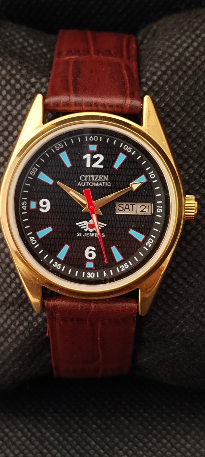 Vintag Automatic Citizen Japan Made Black Dial Day/ Date Men’s Wrist Watch