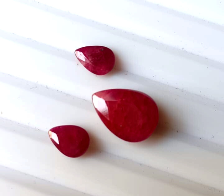 4.50-Cts Natural Ruby Loose Gemstone 3-Pc Set Size 5 X 7 – 8 X 11 MM Approx.