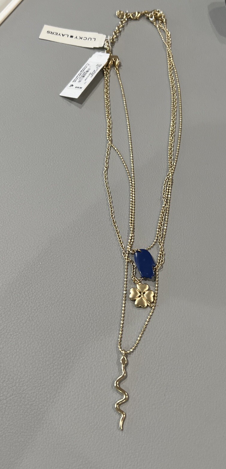 Lucky Brand Triple Strand Necklace 18-24 In