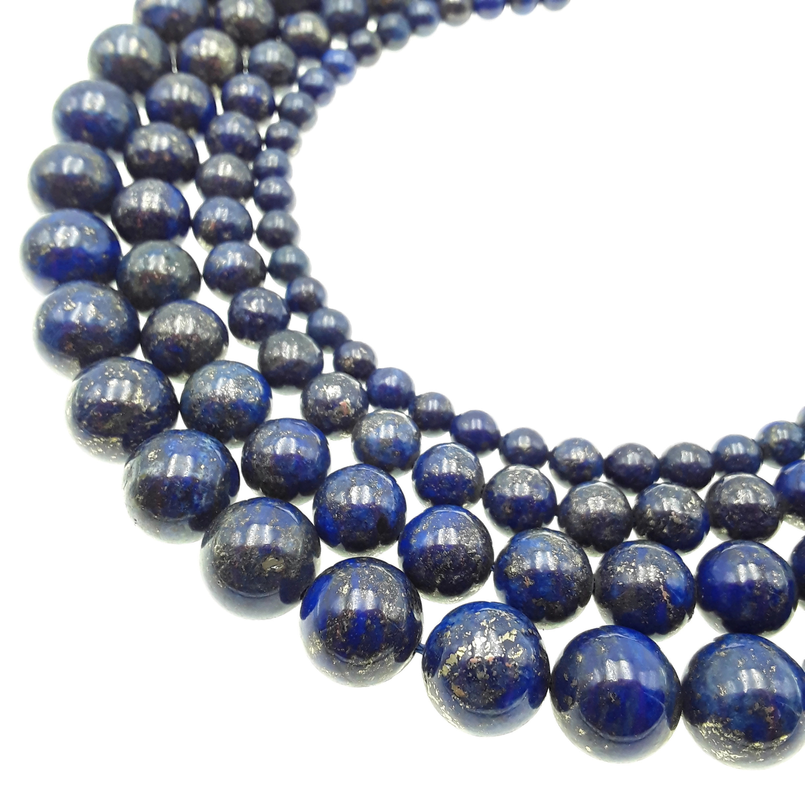 Lapis Lazuli Smooth Round Beads 6mm 8mm 10mm 12mm 15.5″ Strand