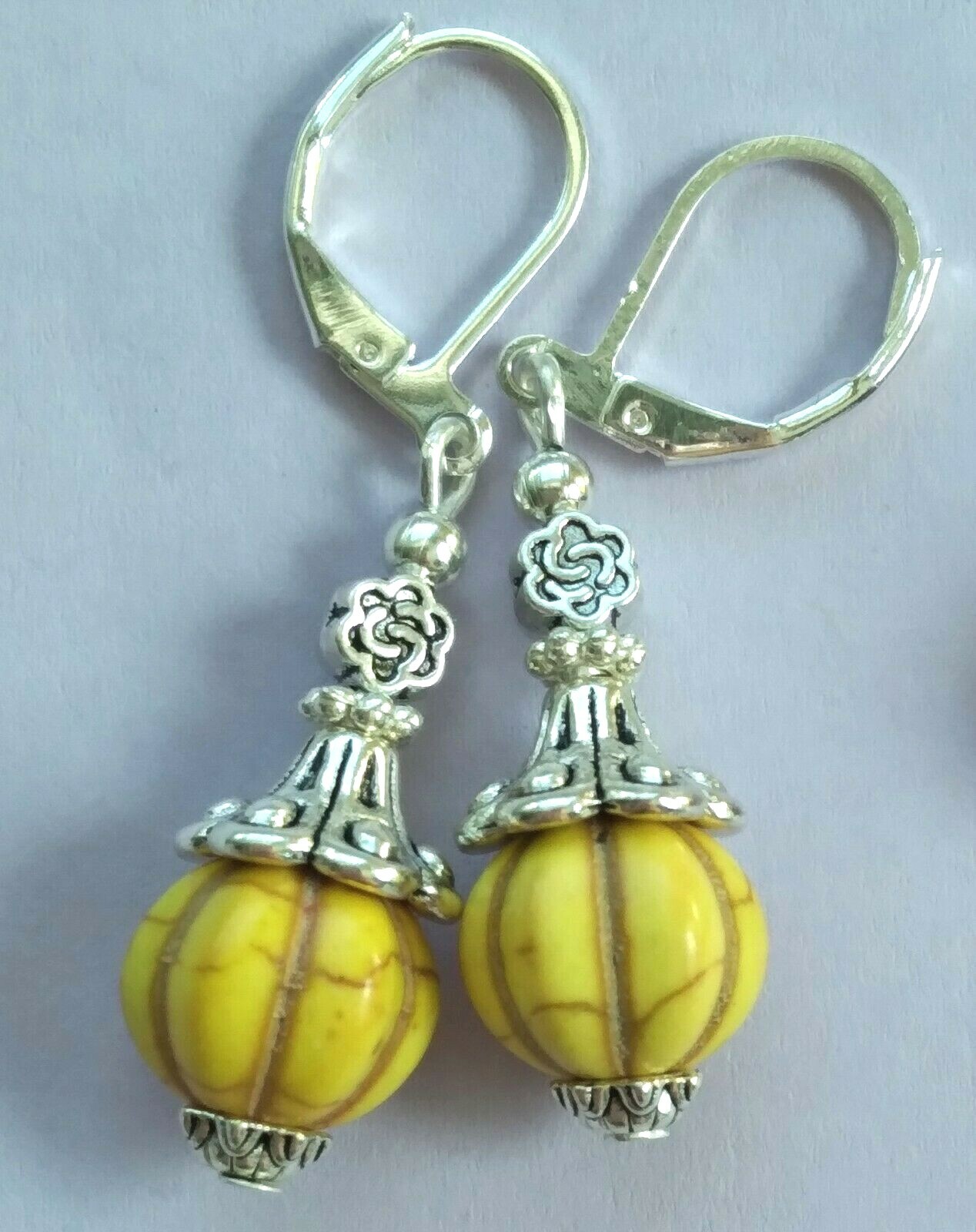 COLORFUL HOWLITE melon shape DROPS SP handcrafted Choose xx