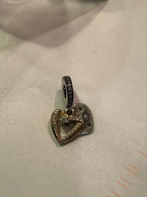 Authentic Pandora #762203C01 Shooting Star Hearts Dangle Charm Shine Collection