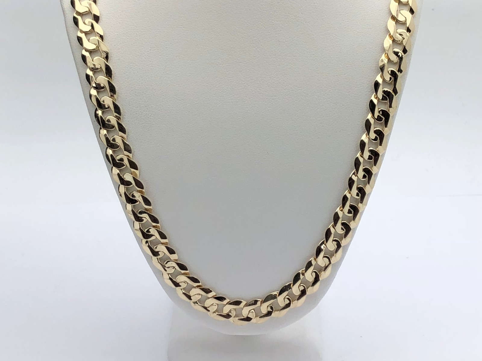 14k Yellow Gold Solid Curb Cuban Link Chain Necklace 26″ 9mm 55.1 grams
