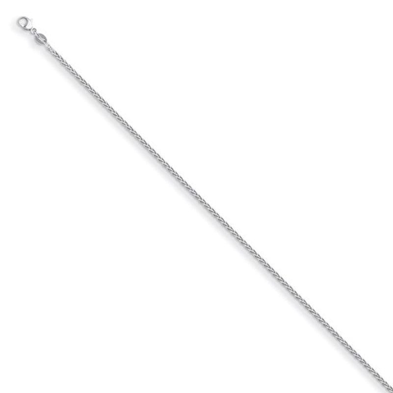 2.0mm Platinum PT950 Solid Wheat Chain Necklace 16″ 18″ 20″ 24″ or 30″