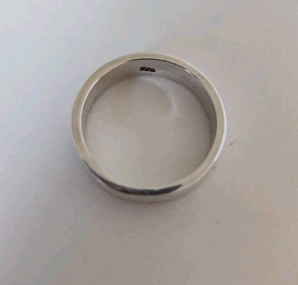 925 Sterling Silver Flat Wedding Band Ring 5mm Wide Plain Smooth Solid Size 10