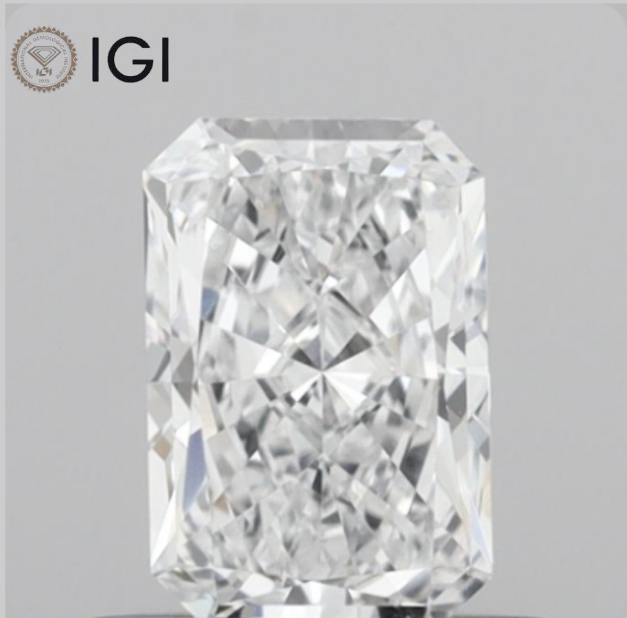 0.75 Ct Radiant Cut IGI Certified Lab Grown CVD Diamond D Color VVS1 Clarity