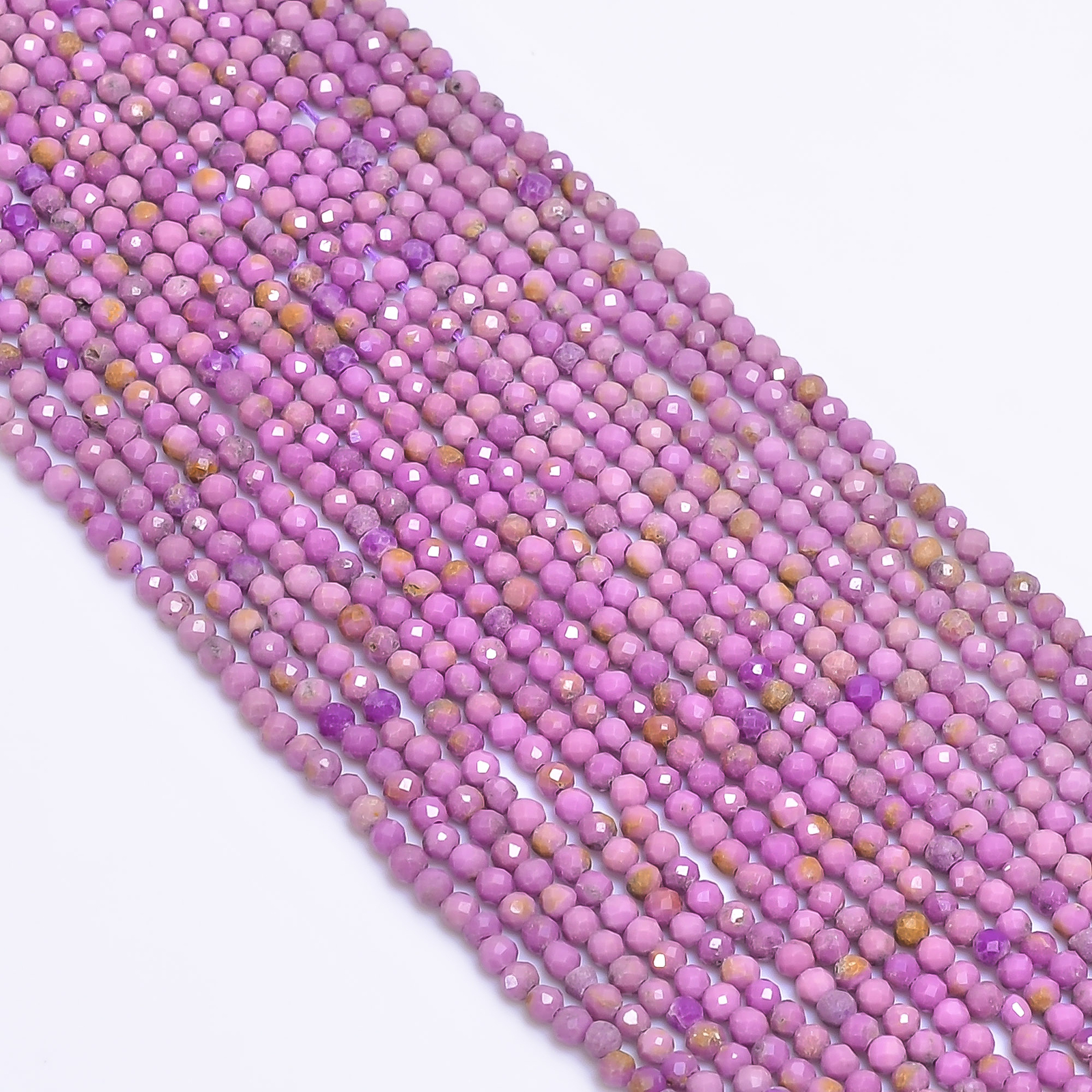 Natural Phosphosiderite Gemstone Round Faceted Beads 2.5X2.5mm Strand 13″ EB-404