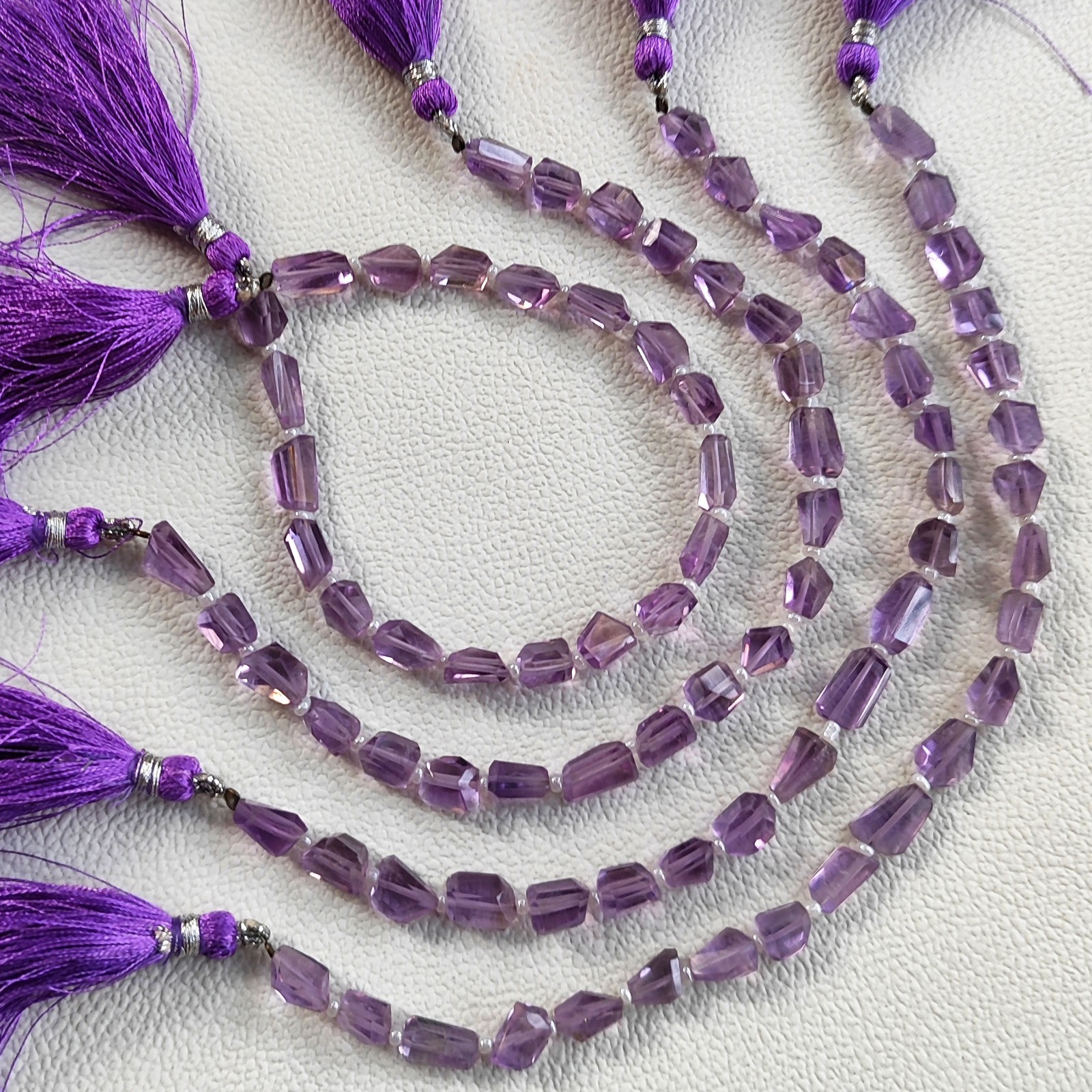 Amethyst Gemstone Faceted Nugget Beads Strand 7-10 mm Brazil 8″ Jewelry Making