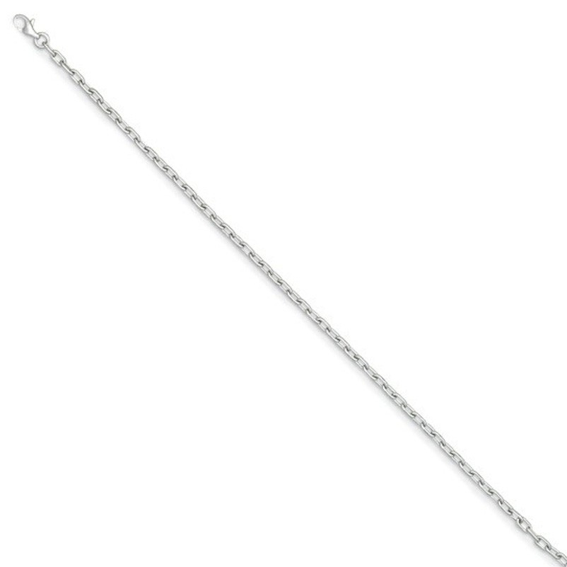 3.3mm Platinum PT950 Solid Fancy Link Cable Chain Necklace 18″ 20″ 24″ or 30″