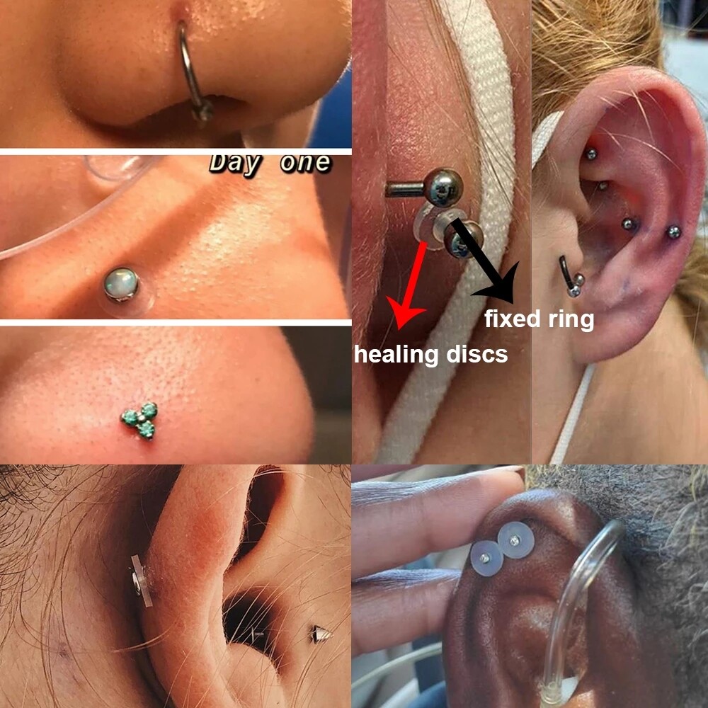 Silicone Piercing Discs Flexible Anti Hyperplasia Saucer for Ear Lip Ring Nose