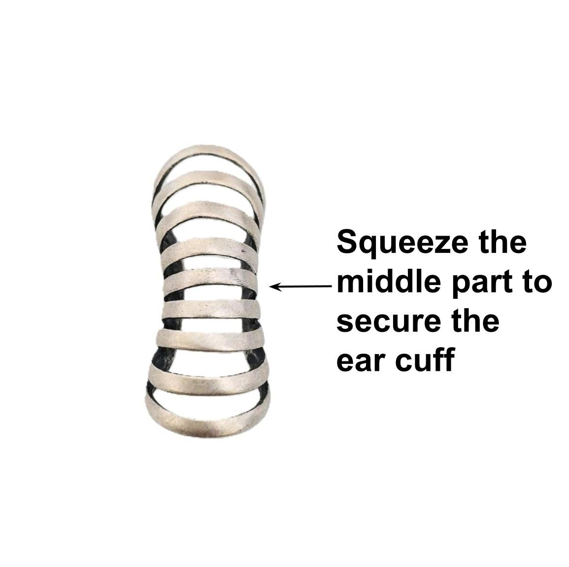 SINGLE SIDE Sterling Silver Stripe Earring Ear Cuff Climber Crawler Non Piercing