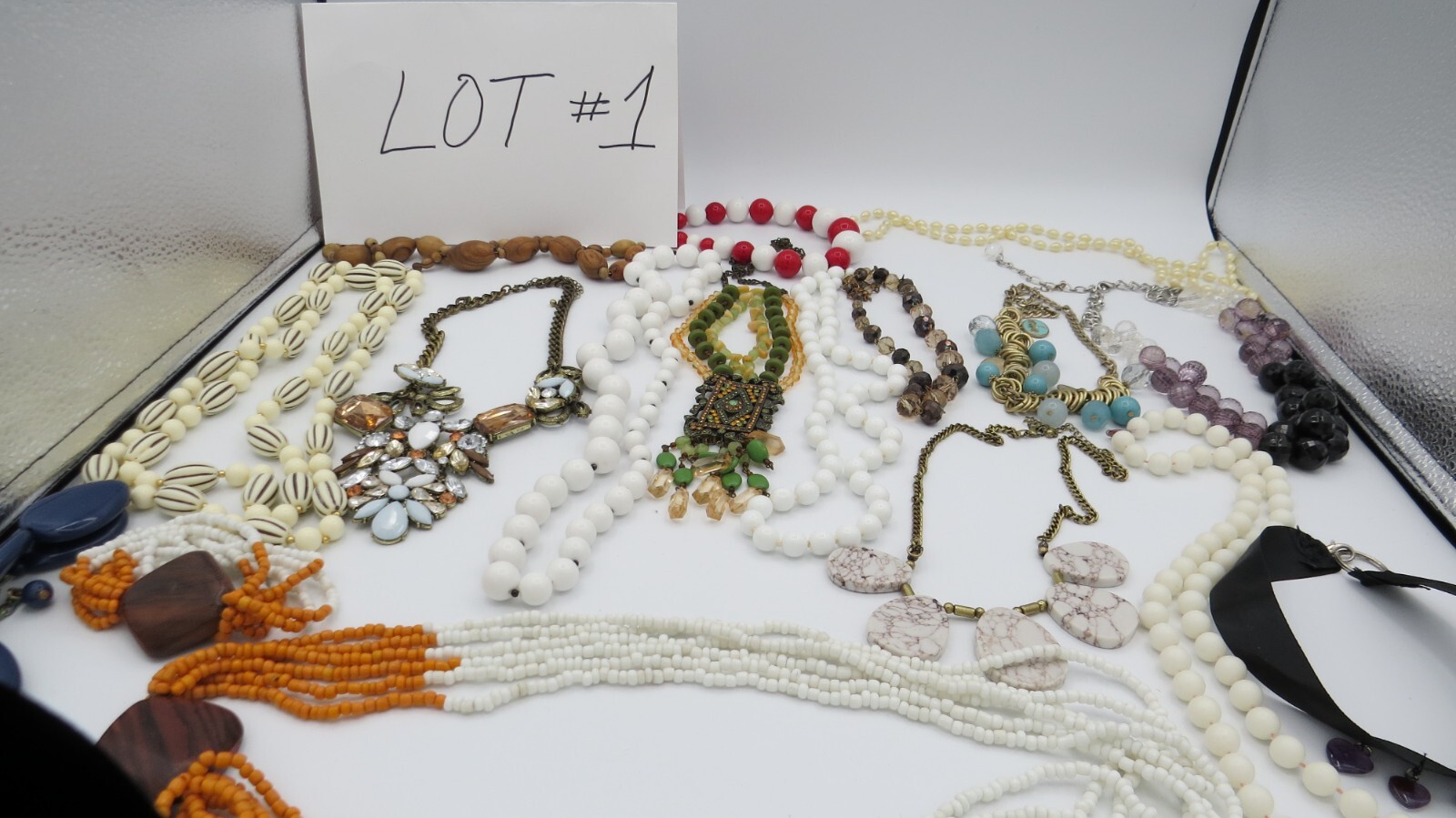Costume Jewelry Lot 16 Necklaces 13 Bracelets 9 Earrings 7 Pins/Pendan Resale #1