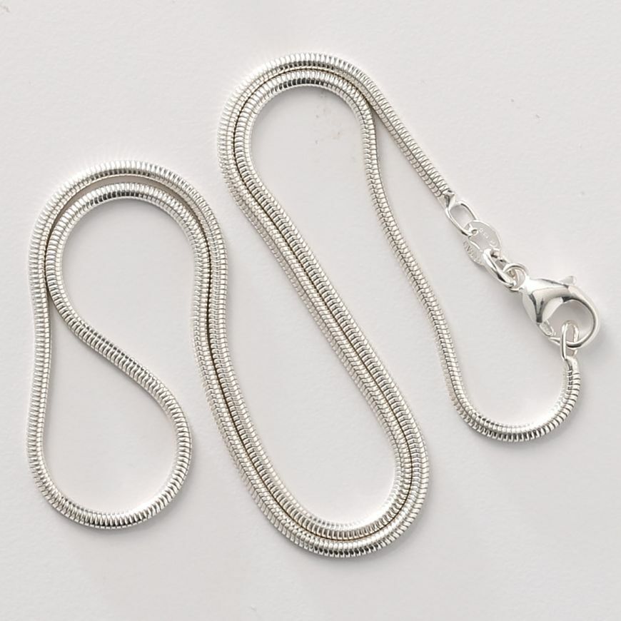 1.2mm Wide Italian Solid 925 Sterling Silver Classic Round Snake Chain Necklace