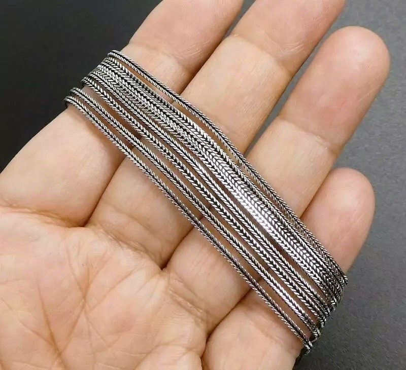 Finely Braided Italy 925 Sterling Silver Chain Necklace 1.3m 18″ 20″ 22″ 24″