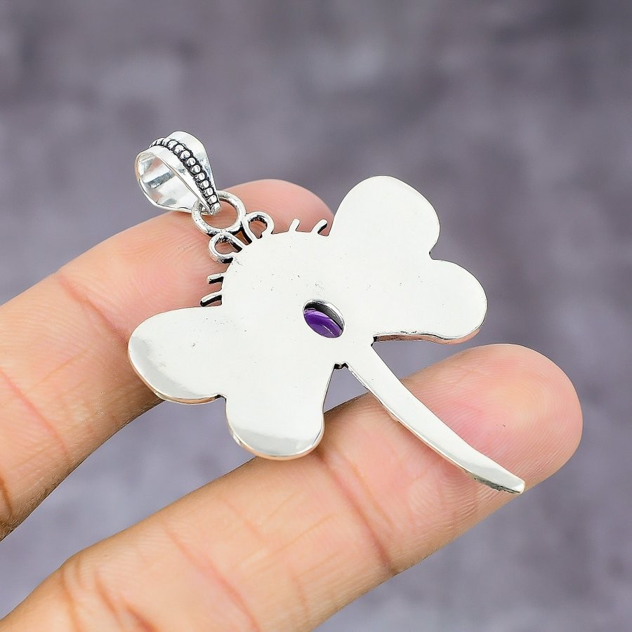 Amethyst Gemstone 925 Sterling Silver Gift Jewelry Pendant 2.21″ Gift for Her Z0