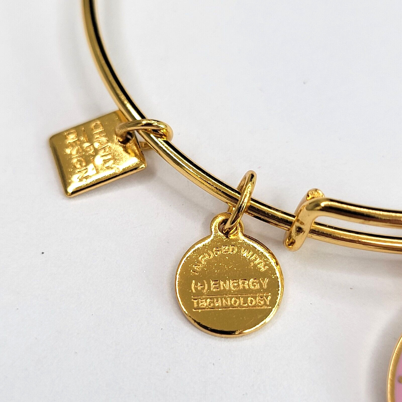 ALEX AND ANI Spiral Sun Charm Bangle Bracelet Gold-Tone Expandable 7-9 in
