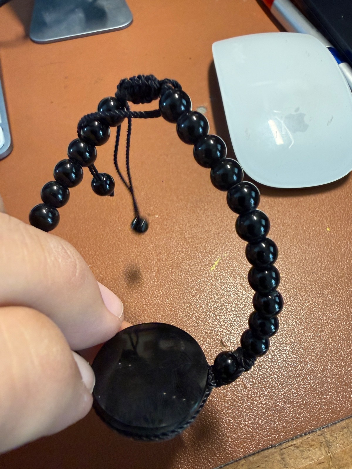 Fancy Aztec Huitzilopochtli Hummingbird, Mexican Obsidian Wrist Bracelet, #41