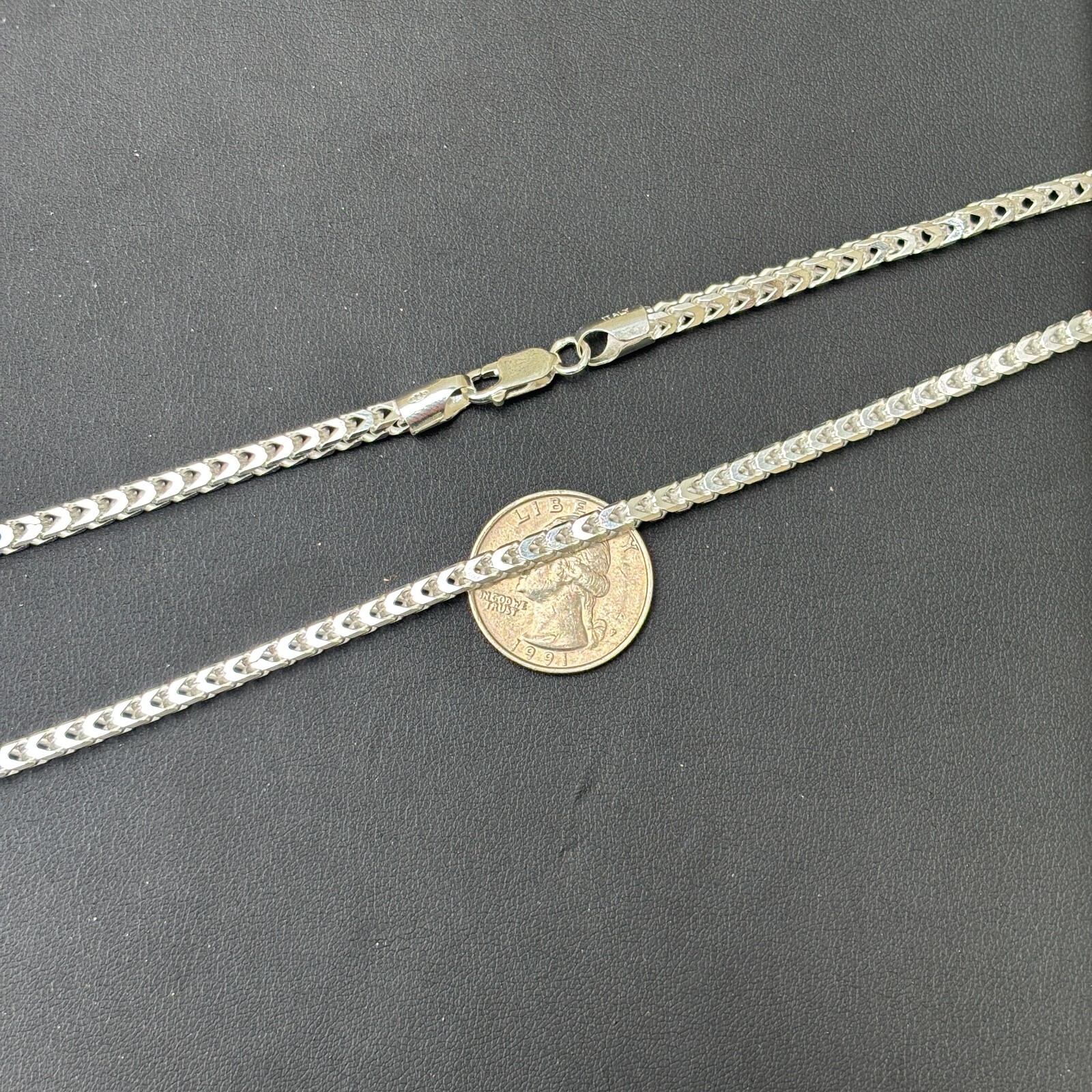 4mm Franco Chain Necklace – Real Solid 925 Sterling Silver Or 14k Gold Vermeil