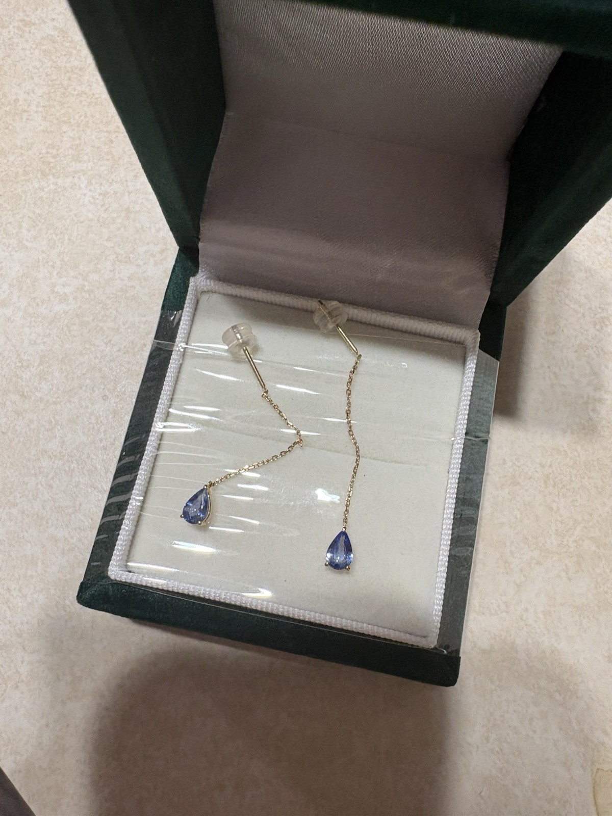 Natural No-Heat Cornflower Blue Sapphire Dangle Earrings –18K Gold AGL Certified