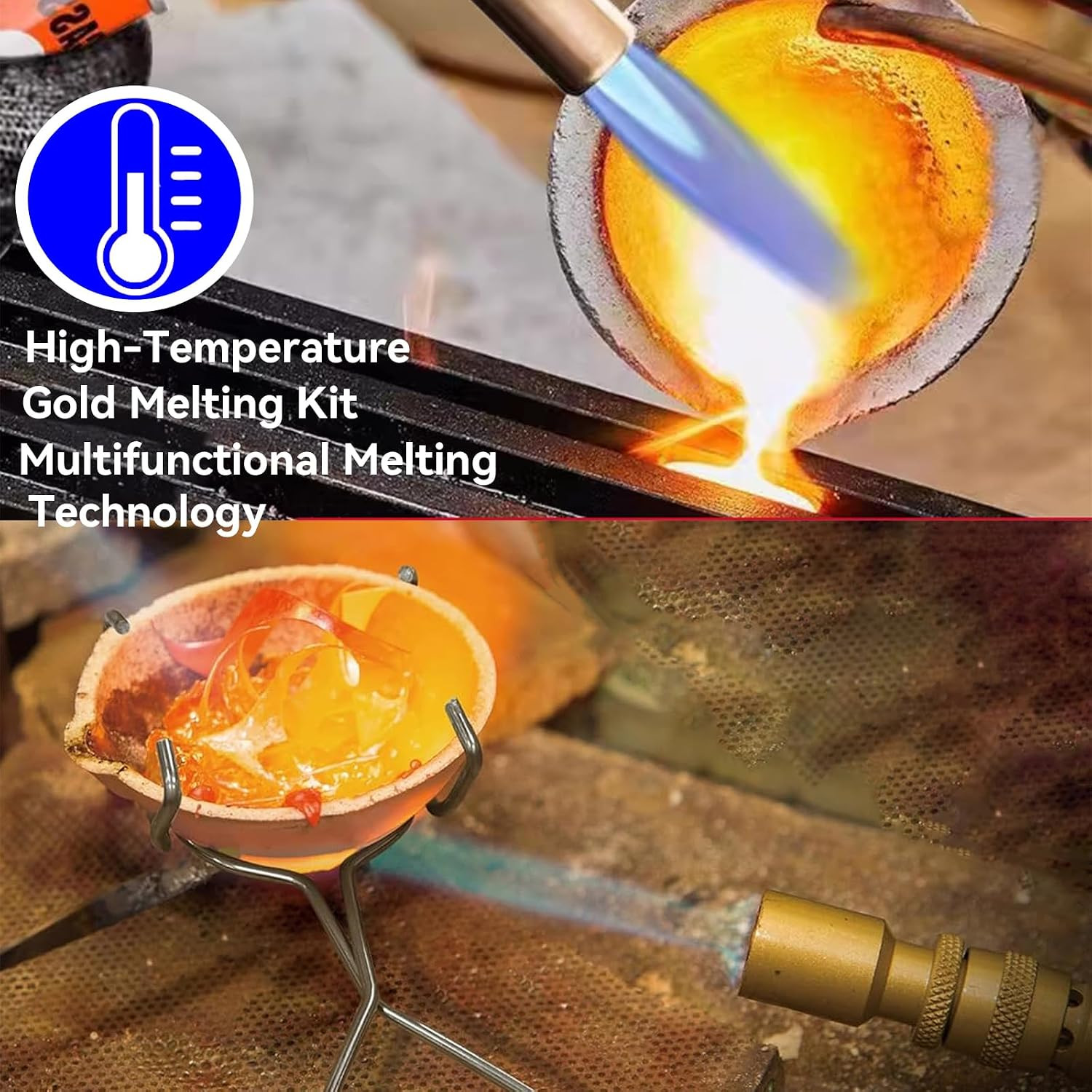 9 Pieces Graphite Torch Melting Casting Kit, Including Casting Ingot Mould, Grap