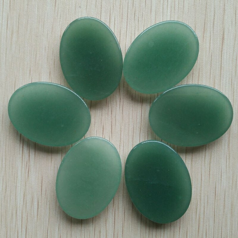 6pcs Natural Green Aventurine Stone Oval CAB CABOCHON 30x40mm DIY No Holes