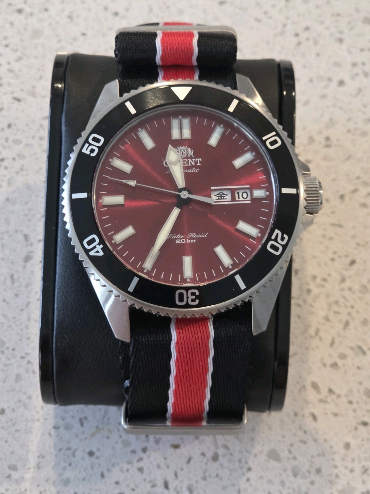 Orient Kanno RN-AA0915R Red Automatic Diver F6922 44mm Full Bracelet Box