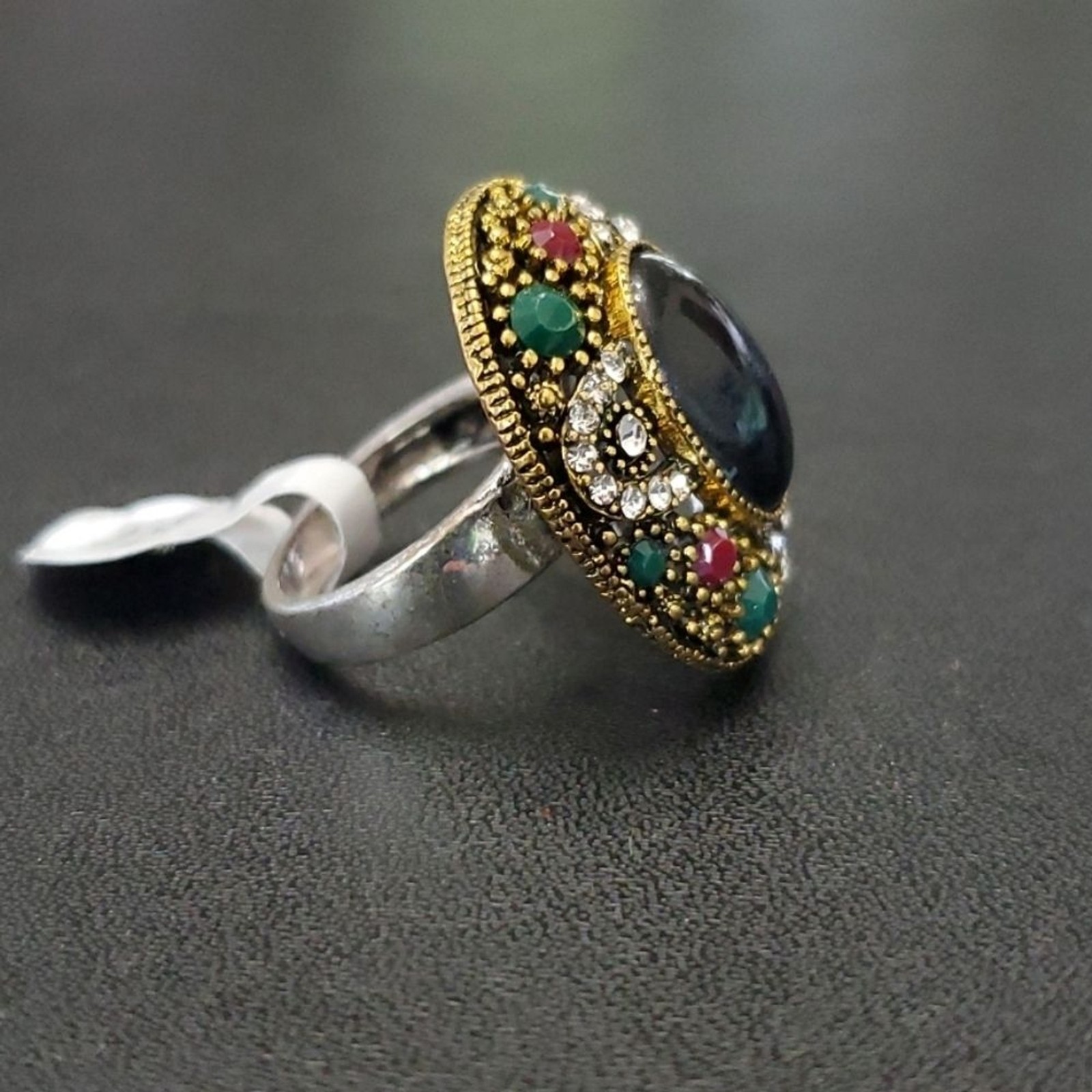 Gold tone and silver tone bling ring 6.25