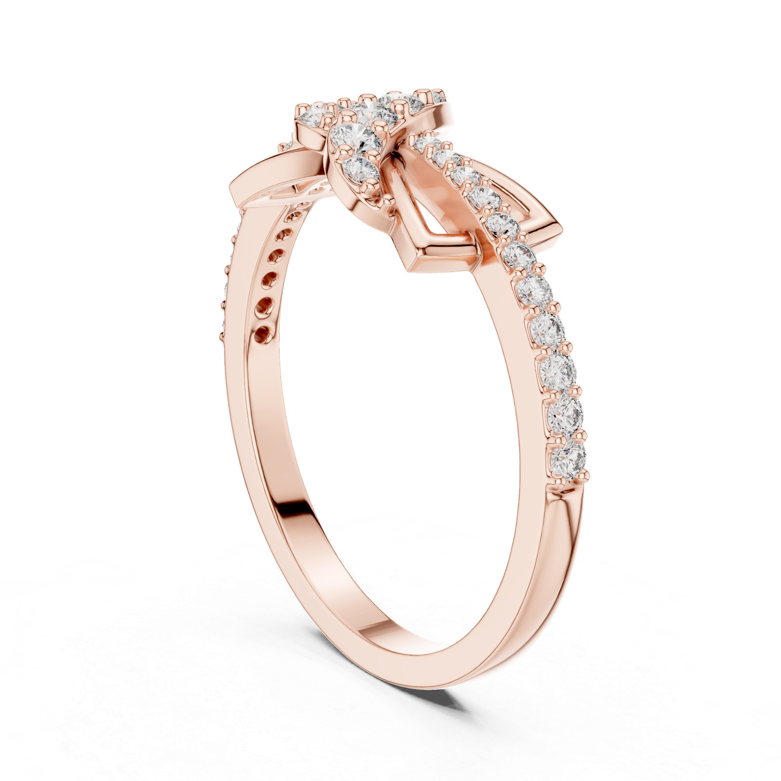 Natural Certified Diamond Prong Set Half Eternity Split Shank Ring 14k Gold Over