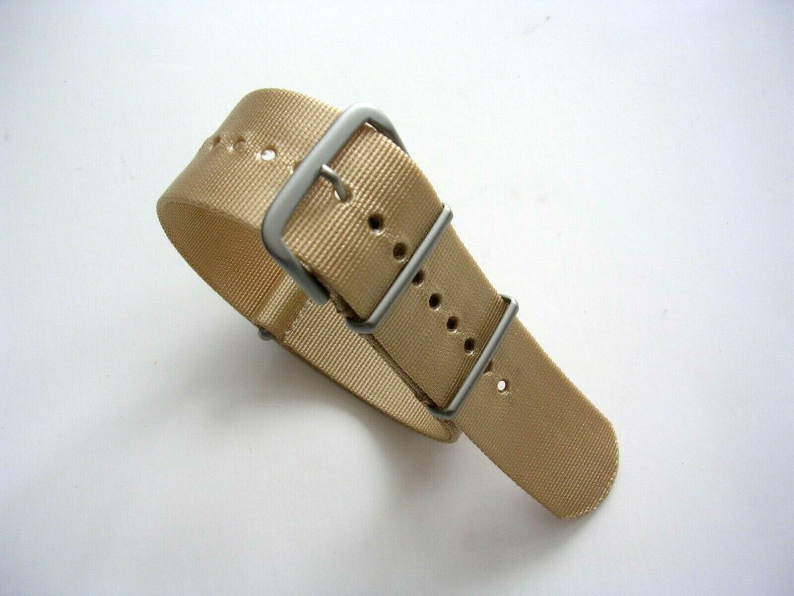 Tan NATO G10 strap prem Ballistic nylon military Mil Spec MoD watchband USA ship