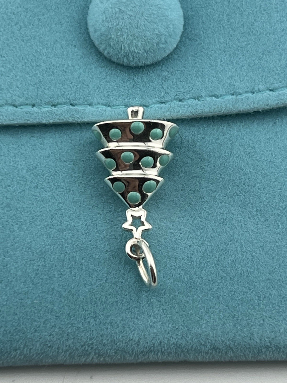 Tiffany Co Christmas Tree Charm Pendant Blue Enamel, Tiffany Blue Enamel Charm