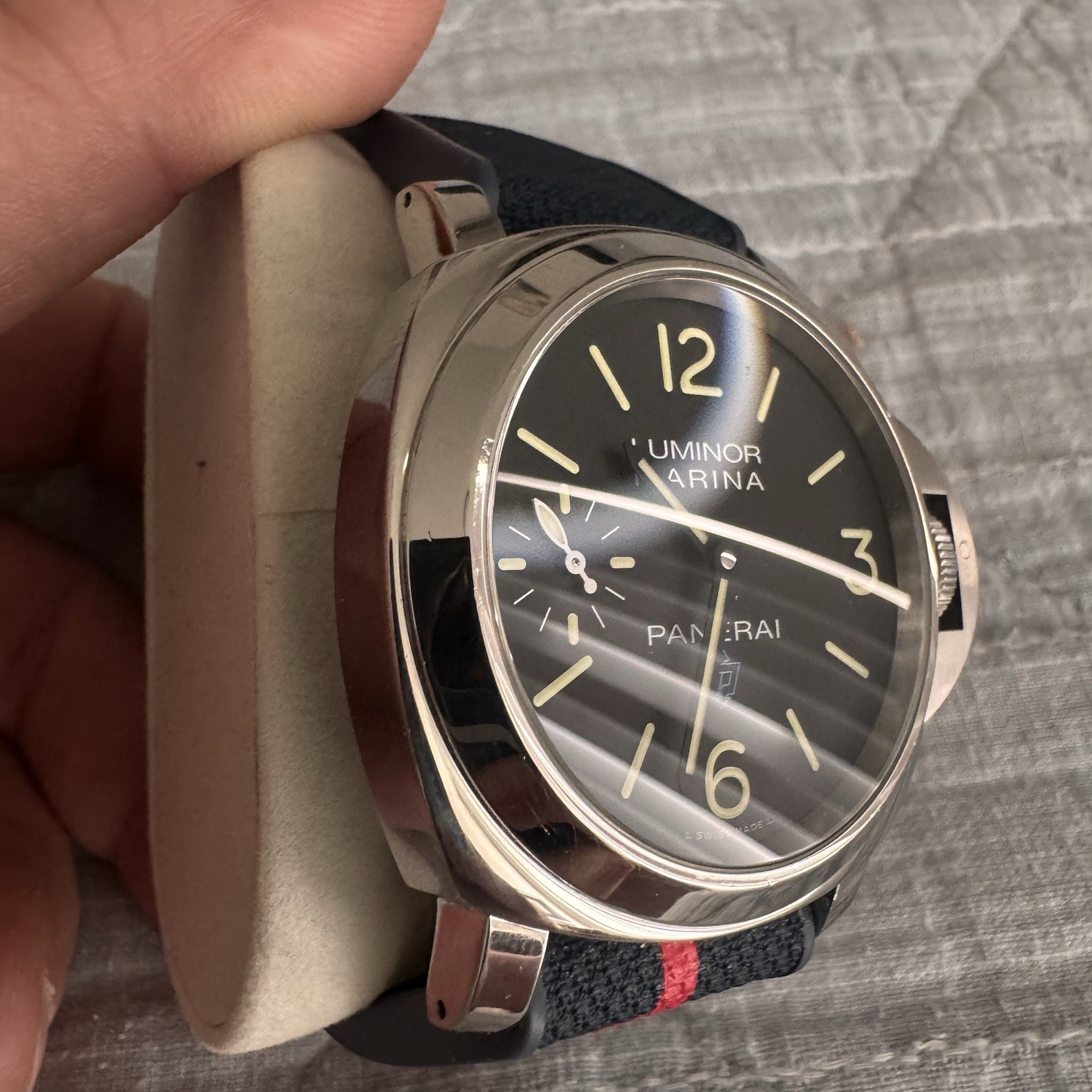 Panerai Luminor Silver Men’s Watch PAM00777 Automatic Black Dial 44mm Used