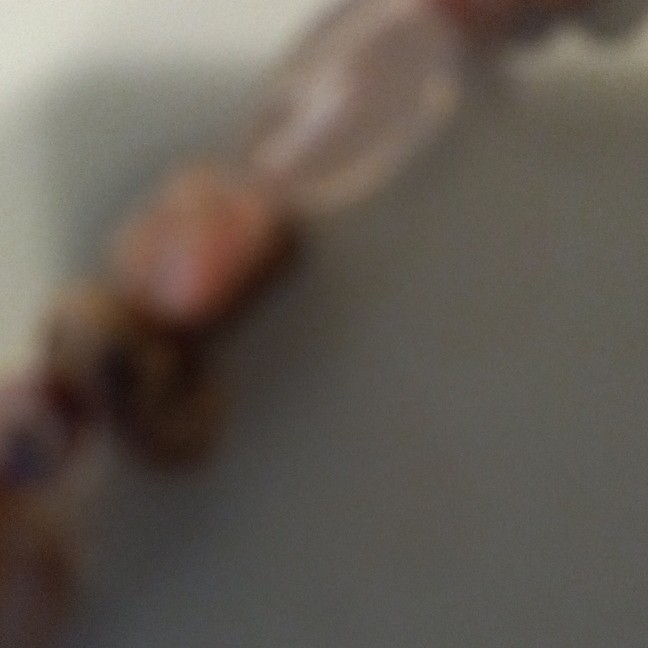 Pink Brown Glass Oval Beaded Necklace Cable Chain, Adjustable Extender Lobster