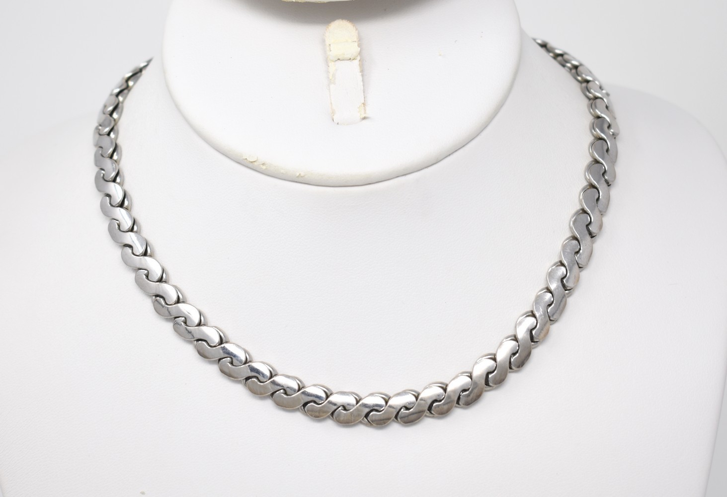 15″ Short Chunky Silver-T Serpentine Chain Choker Necklace 7mm Wide(Over 1/4″)