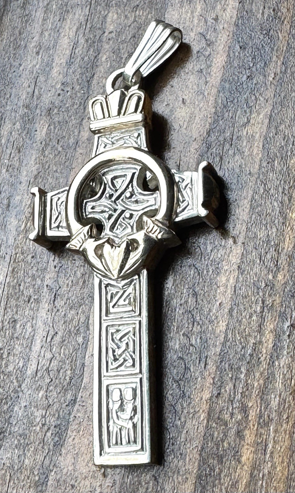 Aidan J Breen Irish Penal Celtic Cross Pendant 925 Sterling Silver AJB Ireland