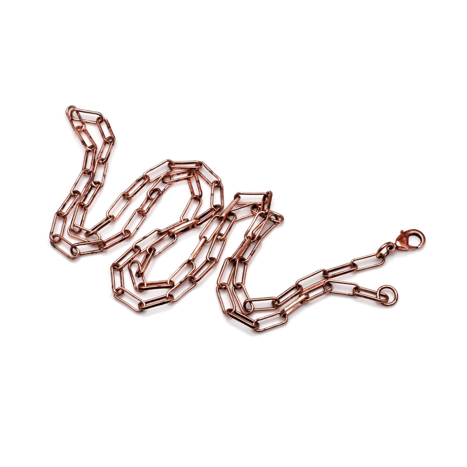 100% Oxidized Pure Copper Chain Designer Link Lobster Necklace Jewelry RJ-04