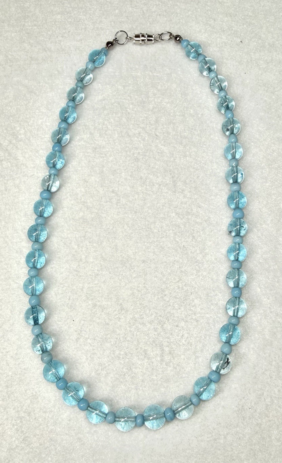 Blue Dyed Quartz Handmade Necklace Aqua Statement Piece