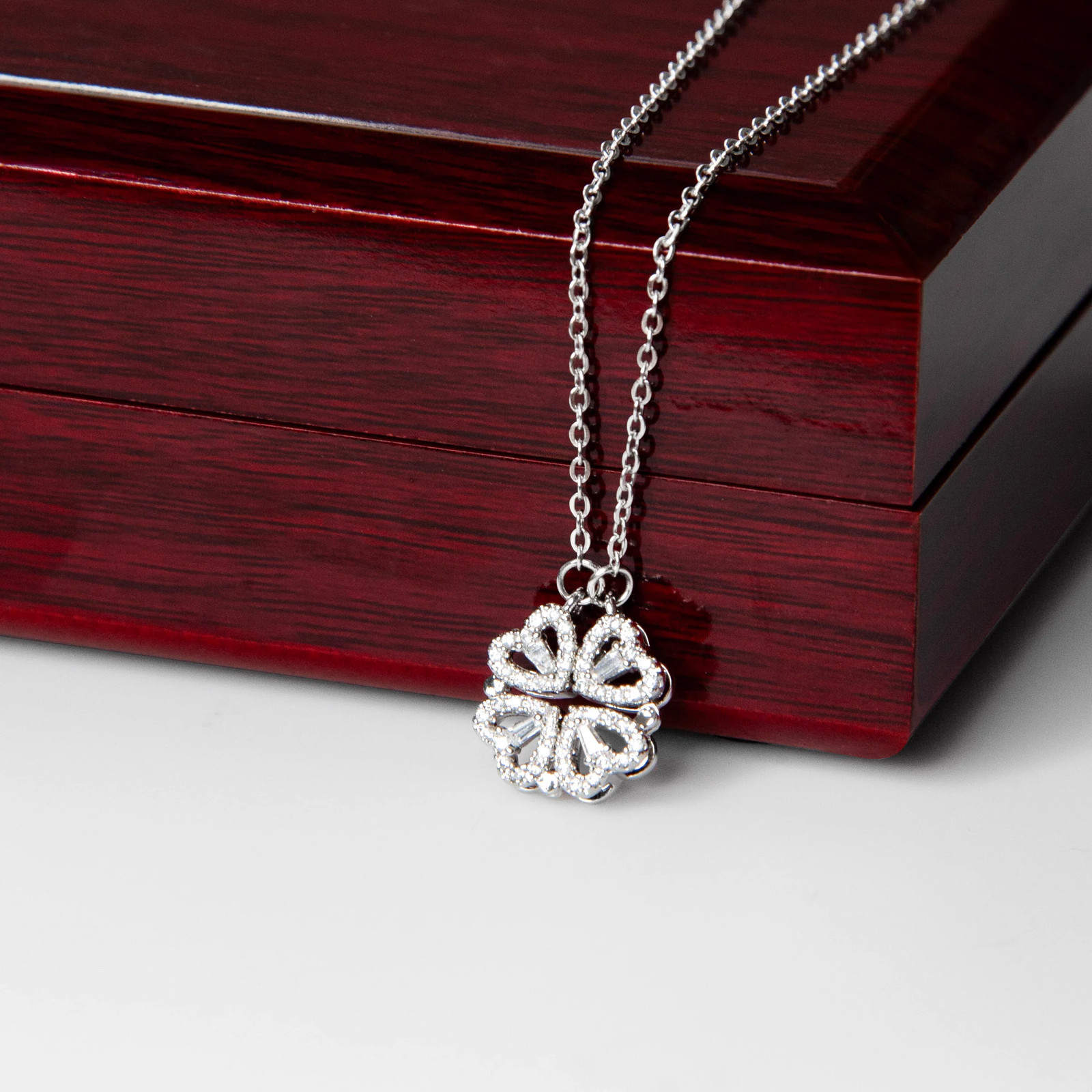 Daughter Heart Clover Convertible Necklace From Mom